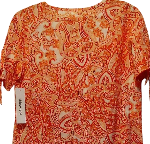 Chloe+Rene NWT- Knee Length, Round Neck, Short Sleeves W/ Ties, Size Small, Soft - Picture 4 of 12